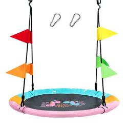 Picture of Total Tactic NP10154 40 in. Flying Saucer Tree Swing with Hanging Straps Monkey&#44; Pink