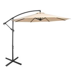 Picture of Total Tactic NP10171MS 10 ft. Offset Umbrella with 8 Ribs Cantilever & Cross Base Tilt Adjustment&#44; Beige