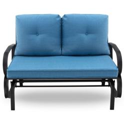 Picture of Total Tactic NP10186NY Patio 2-Person Glider Bench Rocking Loveseat Cushioned Armrest&#44; Blue