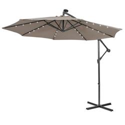 NP10194CF 10 ft. Patio Solar Powered Cantilever Umbrella with Tilting System, Coffee