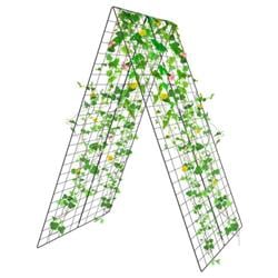 NP10274GN-2 Foldable A-Frame Trellis Plant Supports with Twist Ties, Green - 2 Piece