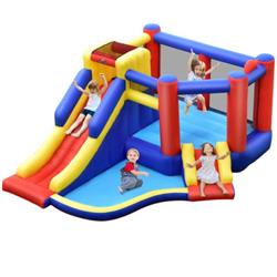 Picture of Total Tactic NP10355 Kids Inflatable Bouncy Castle with Double Slides & Air Blower