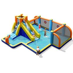Picture of Total Tactic NP10362 Giant Soccer Themed Inflatable Water Slide Bouncer with Splash Pool without Blower