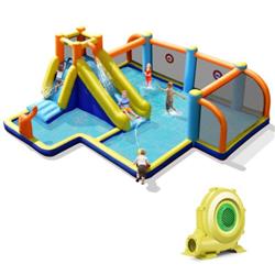 Picture of Total Tactic NP10364US Giant Soccer-Themed Inflatable Water Slide with 735W Blower