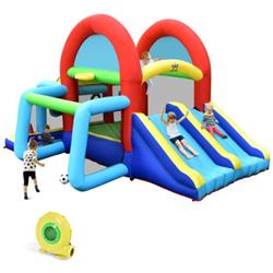 NP10370US Inflatable Jumping Castle Bounce House with Dual Slides & 480W Blower