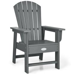 NP10379HS Patio Kids Adirondack Chair with Ergonomic Backrest, Gray