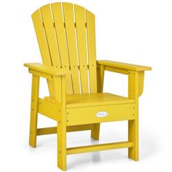 NP10379YW Patio Kids Adirondack Chair with Ergonomic Backrest, Yellow