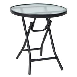 NP10402 Patio Side Table with Tempered Glass Tabletop