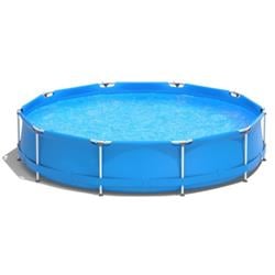 NP10424BL Round Above Ground Swimming Pool with Pool Cover, Blue