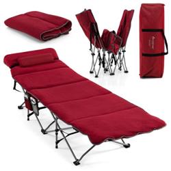 NP10453WN Folding Retractable Travel Camping Cot with Mattress & Carry Bag, Red -  Total Tactic