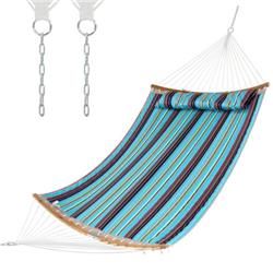 NP10458BL Outdoor Hammock with Detachable Pillow, Blue