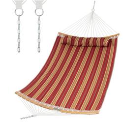 Outdoor Hammock with Detachable Pillow, Red