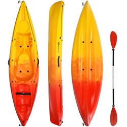 SP37770YE Single Sit-on-Top Kayak with Detachable Aluminum Paddle, Yellow -  Total Tactic