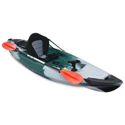 SP37771GN Sit-on-Top Fishing Kayak Boat with Fishing Rod Holders & Paddle, Gray -  Total Tactic