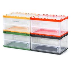Picture of Total Tactic TA10003-4L Collapsible & Stackable Plastic Storage Bins with Attached Lid - Large - Pack of 4