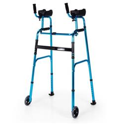 Picture of Total Tactic TD10005NY Folding Adjustable Aluminum Wheel Walking Frame&#44; Navy