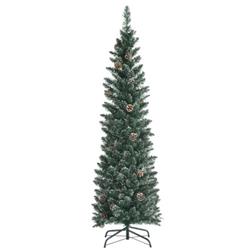 CM23632 5 ft. Snowy Artificial Pencil Christmas Tree with Pine Cones
