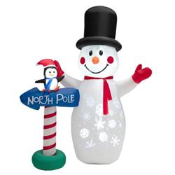 CM23985US 6 ft. Inflatable Christmas Decoration with Built-in Snowflake Projector