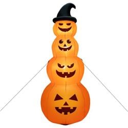 CM24027US 8 ft. Inflatable Halloween Pumpkins Stack with Built-in LED Lights