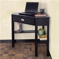 HW53866BK Corner Wooden Piece Laptop Computer Desk, Black