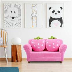 Kids Strawberry Armrest Chair Sofa, Black & Pink