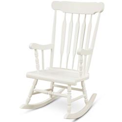 Picture of Total Tactic HW64492WH Solid Wood Porch Glossy Finish Rocking Chair&#44; White