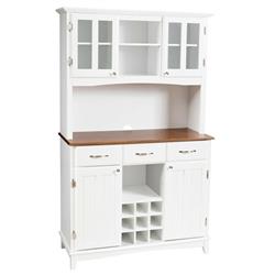 HW64504- 44 x 72.5 x 17 in. Buffet & Hutch Kitchen Storage Cabinet, White