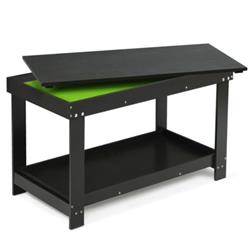 HW64632CF Solid Multifunctional Wood Kids Activity Play Table, Dark Brown