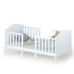 Picture of Total Tactic HW65201WH 2-in-1 Classic Convertible Wooden Toddler Bed with 2 Side Guardrails for Extra Safety, White