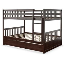 HW65358ESPlus Full Over Full Bunk Bed Platform Wood Bed, Brown