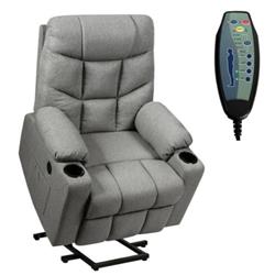 Picture of Total Tactic HW65587SLPlus Electric Power Lift Recliner Massage Sofa&#44; Light Gray