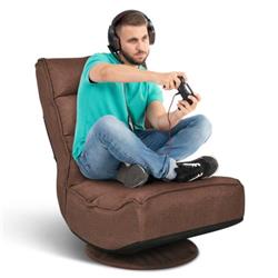 Picture of Total Tactic HW65592CF 5-Position Folding Floor Gaming Chair, Rustic Brown