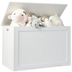 Picture of Total Tactic HW65699WH Wooden Toy Box Kids Storage Chest Bench&#44; White