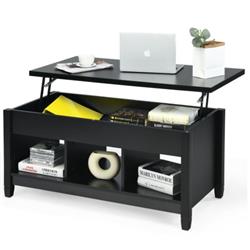 HW65716BK Lift Top Coffee Table with Hidden Storage Compartment, Black -  Total Tactic