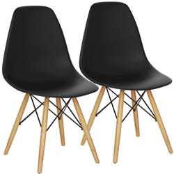 HW65771BK-2 Mid Century Modern DSW Dining Side Chair, Black - Set of 2 -  Total Tactic