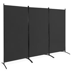 HW65774BK 3-Panel Room Divider Folding Privacy Partition Screen for Office Room, Black -  Total Tactic