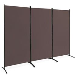 HW65774CF 3-Panel Room Divider Folding Privacy Partition Screen for Office Room, Brown -  Total Tactic