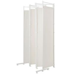 HW65775WH 6-Panel Room Divider Folding Privacy Screen, White