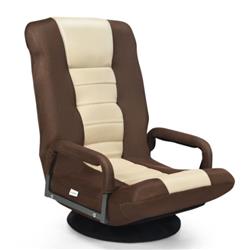 Picture of Total Tactic HW65937BN 360 deg Swivel Gaming Floor Chair with Foldable Adjustable Backrest, Brown