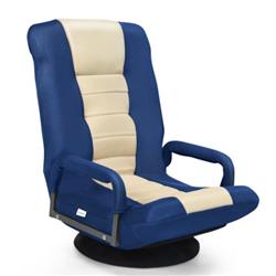 Picture of Total Tactic HW65937NY 360 deg Swivel Gaming Floor Chair with Foldable Adjustable Backrest, Blue