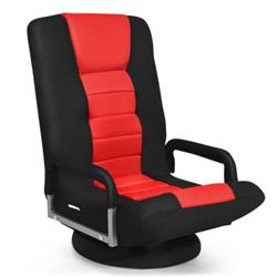 Picture of Total Tactic HW65937RE 360 deg Swivel Gaming Floor Chair with Foldable Adjustable Backrest, Red