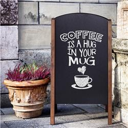 31.5 in. Wood A-Frame Sidewalk Signage Chalkboard - Black & Coffee