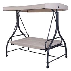 OP3004BE 3-Seats Converting Outdoor Swing Canopy Hammock with Adjustable Tilt Canopy, Beige