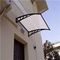 Outdoor Polycarbonate Window Canopy - Black - 40 x 40 in. - Weather Resistant
