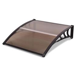 40 x 40 in. Outdoor Polycarbonate Front Door Window Awning Canopy, Brown