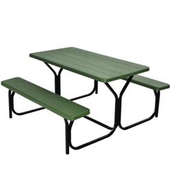 OP3499LS Picnic Table Bench Set for Outdoor Camping, Green