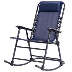 Picture of Total Tactic OP3564BL Outdoor Patio Headrest Folding Zero Gravity Rocking Chair&#44; Blue