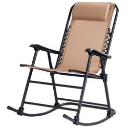 Picture of Total Tactic OP3564CM Outdoor Patio Headrest Folding Zero Gravity Rocking Chair&#44; Beige