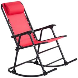 Picture of Total Tactic OP3564RE Outdoor Patio Headrest Folding Zero Gravity Rocking Chair&#44; Red