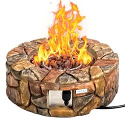 OP3610CF 28 in. Propane Gas Fire Pit Outdoor 40000 BTU Stone, Brown -  Total Tactic